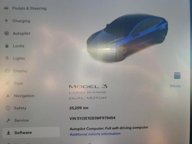 Photo 8 from auction – 2021 TESLA MODEL 3 with VIN 5YJ3E1EB3MF979454