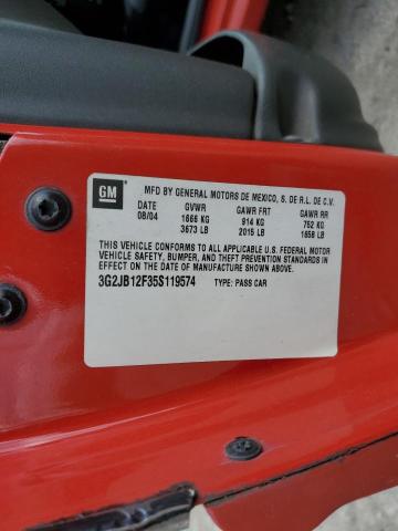 Photo 10 from auction – 2005 PONTIAC SUNFIRE with VIN 3G2JB12F35S119574