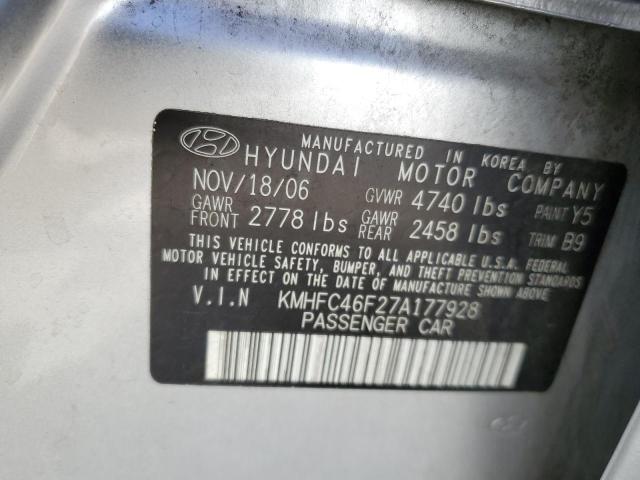 Photo 10 from auction – 2007 HYUNDAI AZERA SE with VIN KMHFC46F27A177928