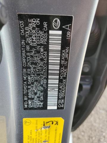Photo 10 from auction – 2003 LEXUS ES 300 with VIN JTHBF30G330144344
