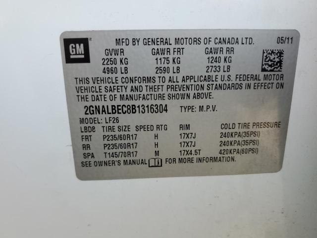 Photo 10 from auction – 2011 CHEVROLET EQUINOX LS with VIN 2GNALBEC8B1316304