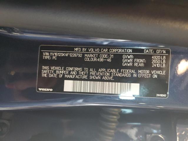 Photo 10 from auction – 2015 VOLVO V60 PREMIE with VIN YV1612SK4F1228792