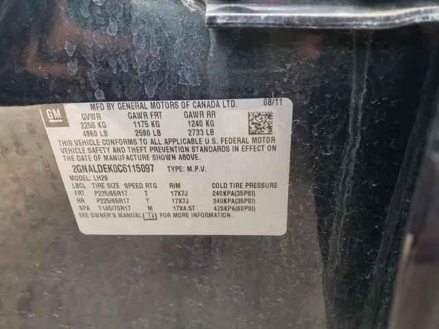 Photo 10 from auction – 2012 CHEVROLET EQUINOX LT with VIN 2GNALDEK0C6115097