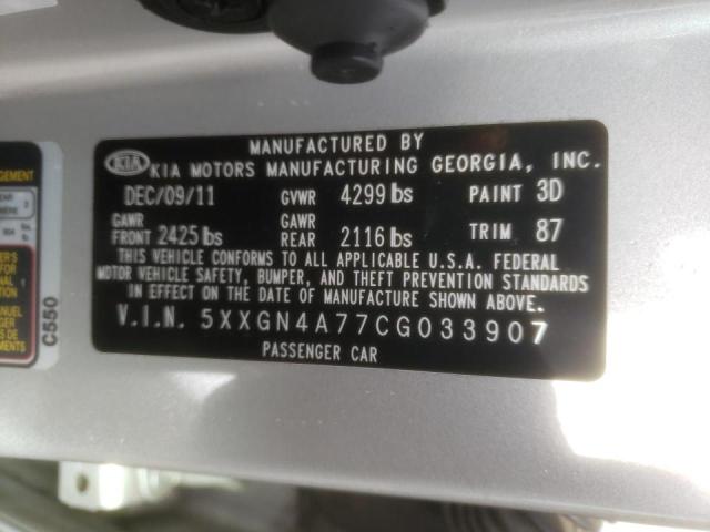 Photo 10 from auction – 2012 KIA OPTIMA EX with VIN 5XXGN4A77CG033907