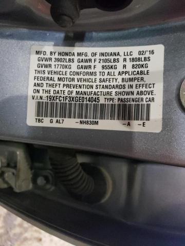 Photo 10 from auction – 2016 HONDA CIVIC EX with VIN 19XFC1F3XGE014045