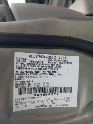 Photo 10 from auction – 2004 FORD TAURUS SE with VIN 1FAFP53U34A180551