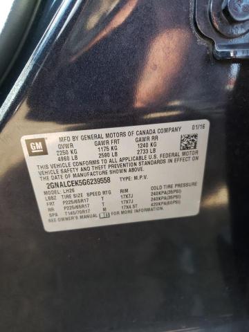 Photo 10 from auction – 2016 CHEVROLET EQUINOX LT with VIN 2GNALCEK5G6239558