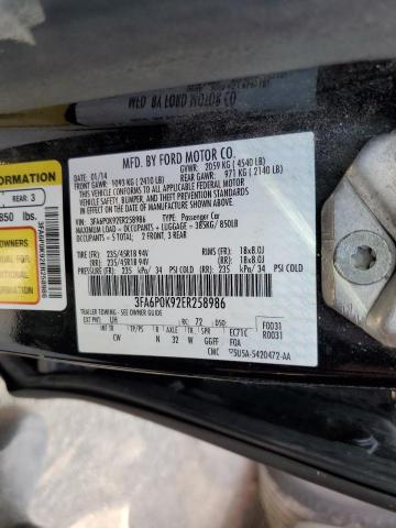 Photo 10 from auction – 2014 FORD FUSION TIT with VIN 3FA6P0K92ER258986