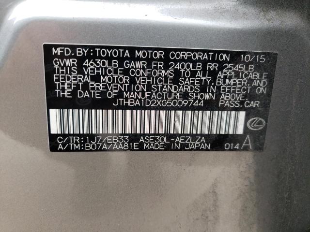 Photo 10 from auction – 2016 LEXUS IS 200T with VIN JTHBA1D2XG5009744