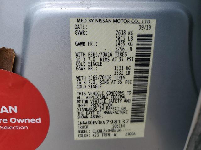 Photo 10 from auction – 2019 NISSAN FRONTIER S with VIN 1N6AD0EV3KN798137