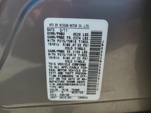 Photo 10 from auction – 2011 NISSAN ROGUE S with VIN JN8AS5MV5BW291018