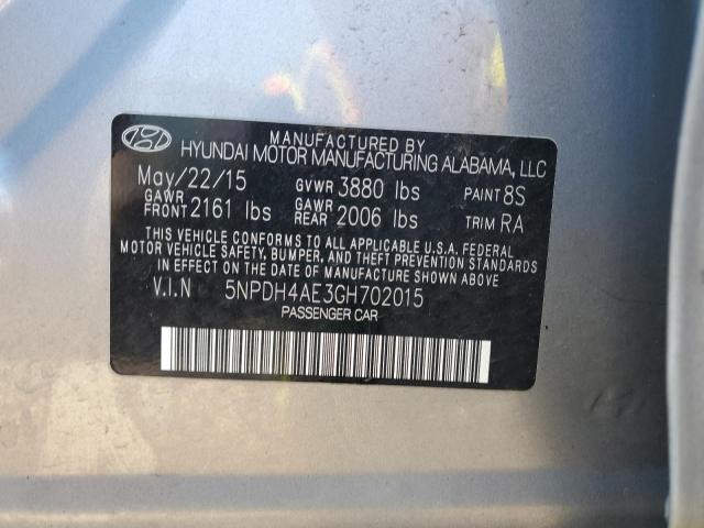 Photo 10 from auction – 2016 HYUNDAI ELANTRA SE with VIN 5NPDH4AE3GH702015