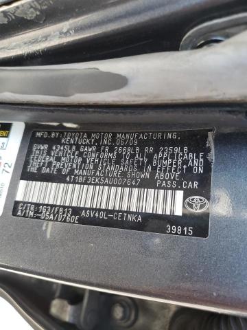 Photo 10 from auction – 2010 TOYOTA CAMRY BASE with VIN 4T1BF3EK5AU007647