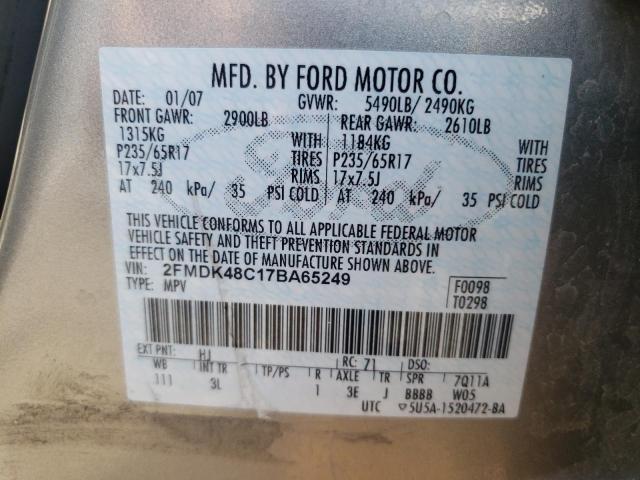Photo 10 from auction – 2007 FORD EDGE SEL with VIN 2FMDK48C17BA65249