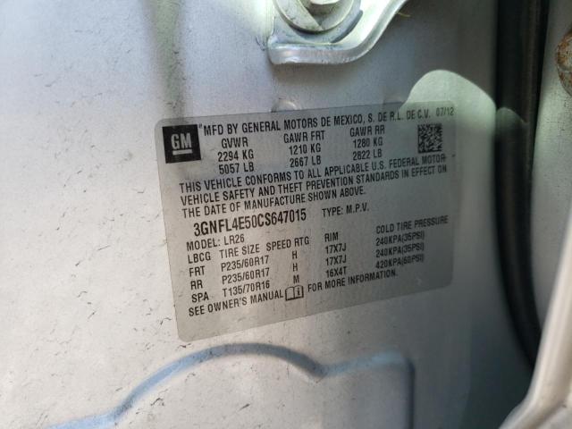 Photo 10 from auction – 2012 CHEVROLET CAPTIVA SP with VIN 3GNFL4E50CS647015