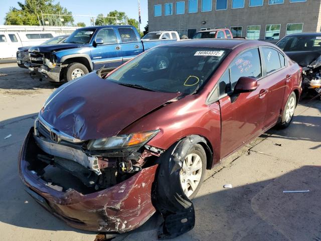 Photo 2 from auction – 2012 HONDA CIVIC LX with VIN 19XFB2F56CE041957