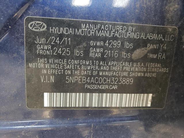Photo 10 from auction – 2012 HYUNDAI SONATA GLS with VIN 5NPEB4AC0CH323889