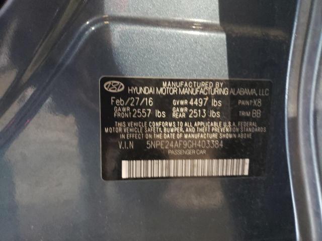 Photo 10 from auction – 2016 HYUNDAI SONATA SE with VIN 5NPE24AF9GH403384