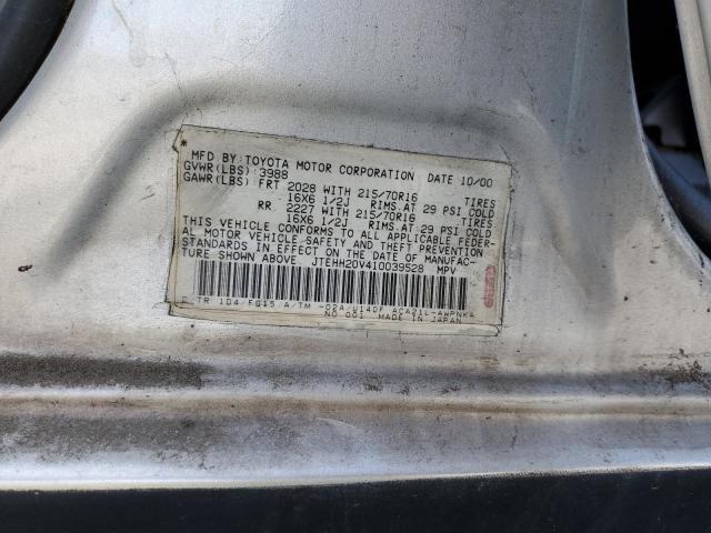 Photo 10 from auction – 2001 TOYOTA RAV4 with VIN JTEHH20V410039528