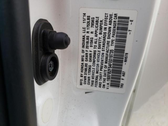 Photo 10 from auction – 2015 HONDA CIVIC LX with VIN 19XFB2F54FE019735