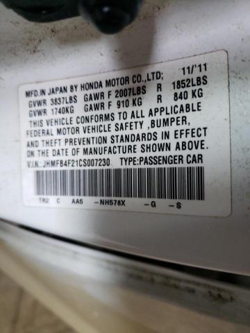 Photo 10 from auction – 2012 HONDA CIVIC HYBR with VIN JHMFB4F21CS007230