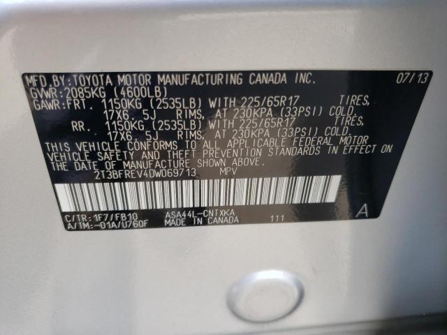 Photo 10 from auction – 2013 TOYOTA RAV4 LE with VIN 2T3BFREV4DW069713