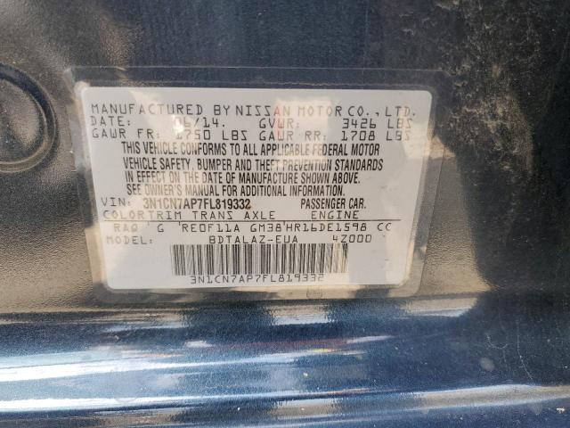 Photo 10 from auction – 2015 NISSAN VERSA S with VIN 3N1CN7AP7FL819332