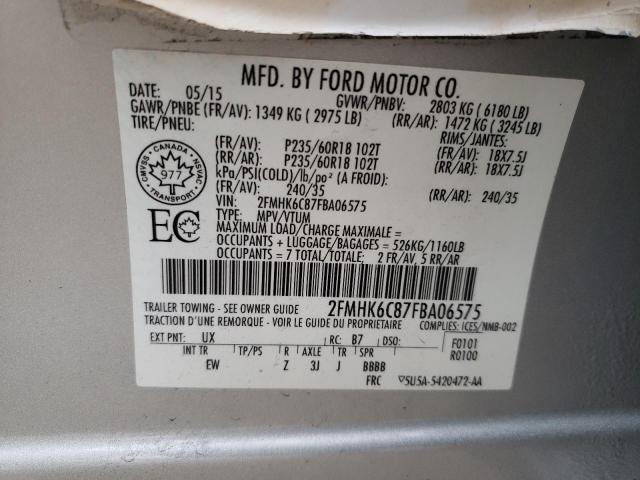 Photo 10 from auction – 2015 FORD FLEX with VIN 2FMHK6C87FBA06575