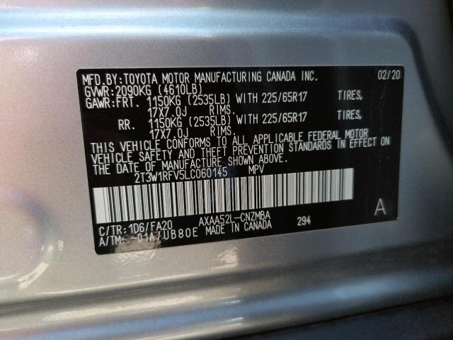 Photo 10 from auction – 2020 TOYOTA RAV4 XLE with VIN 2T3W1RFV5LC060145