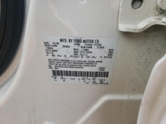 Photo 10 from auction – 2008 FORD EDGE LIMIT with VIN 2FMDK39C88BA94354