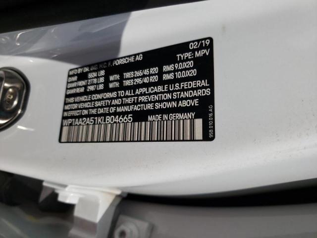 Photo 10 from auction – 2019 PORSCHE MACAN with VIN WP1AA2A51KLB04665
