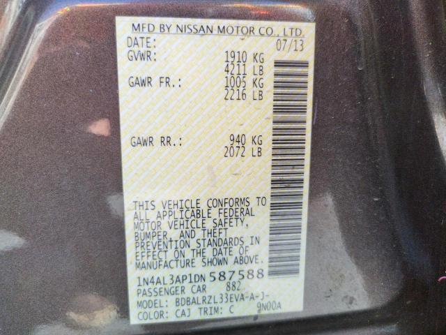 Photo 10 from auction – 2013 NISSAN ALTIMA 2.5 with VIN 1N4AL3AP1DN587588