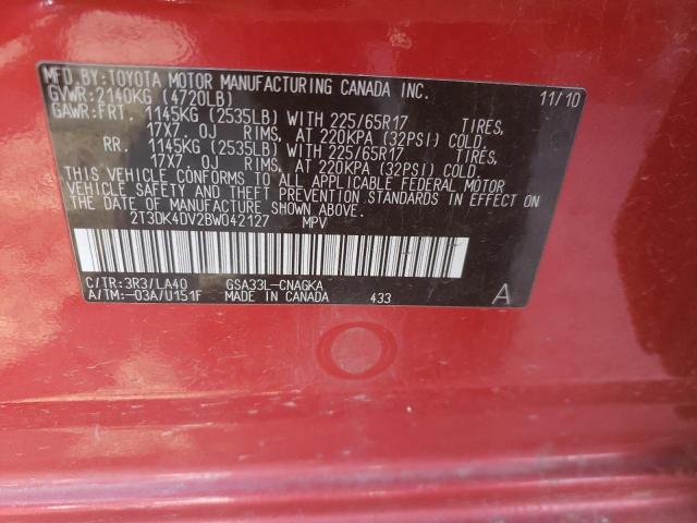 Photo 10 from auction – 2011 TOYOTA RAV4 LIMIT with VIN 2T3DK4DV2BW042127