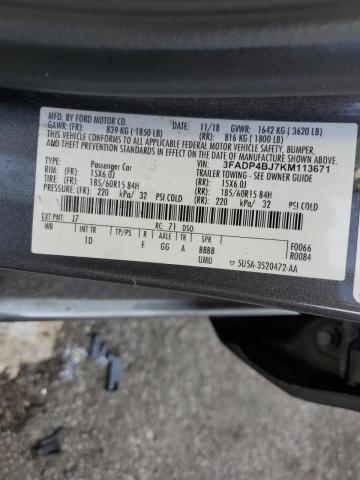 Photo 10 from auction – 2019 FORD FIESTA SE with VIN 3FADP4BJ7KM113671