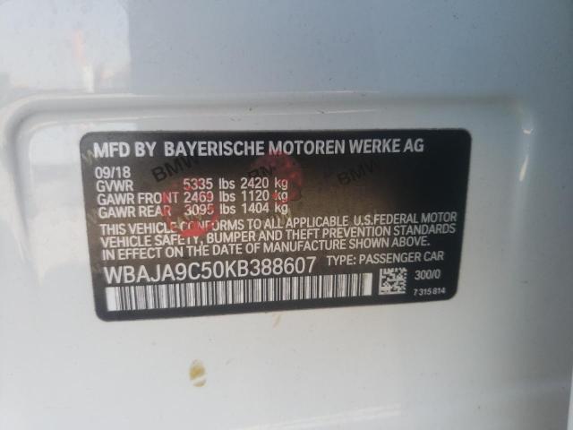 Photo 10 from auction – 2019 BMW 530E with VIN WBAJA9C50KB388607