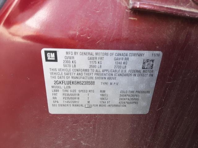 Photo 10 from auction – 2017 GMC TERRAIN SL with VIN 2GKFLUEK6H6238588
