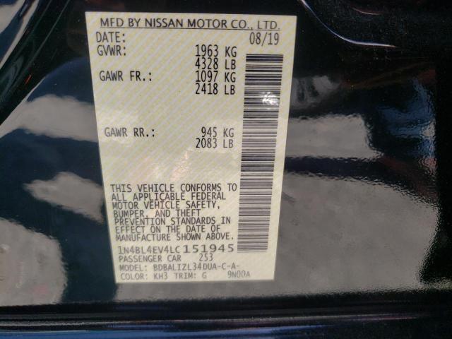 Photo 10 from auction – 2020 NISSAN ALTIMA SL with VIN 1N4BL4EV4LC151945