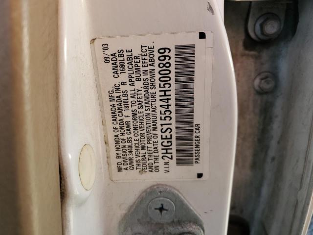 Photo 10 from auction – 2004 HONDA CIVIC LX with VIN 2HGES15544H500899