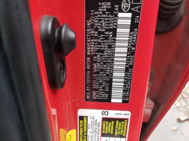 Photo 10 from auction – 2012 TOYOTA COROLLA MA with VIN 2T1KE4EE3CC048673