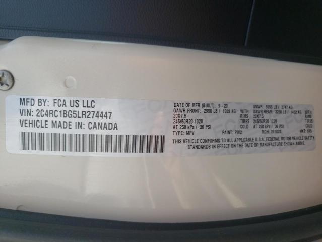Photo 10 from auction – 2020 CHRYSLER PACIFICA T with VIN 2C4RC1BG5LR274447