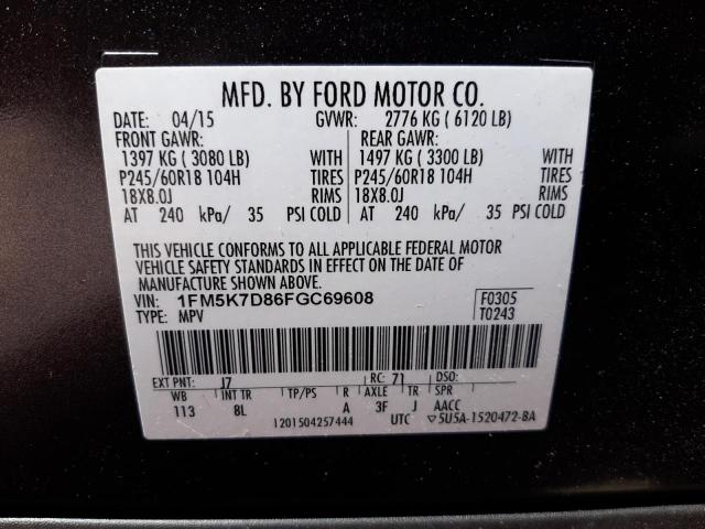 Photo 10 from auction – 2015 FORD EXPLORER X with VIN 1FM5K7D86FGC69608