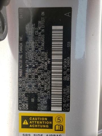 Photo 10 from auction – 2010 LEXUS RX 350 with VIN 2T2ZK1BA2AC005152