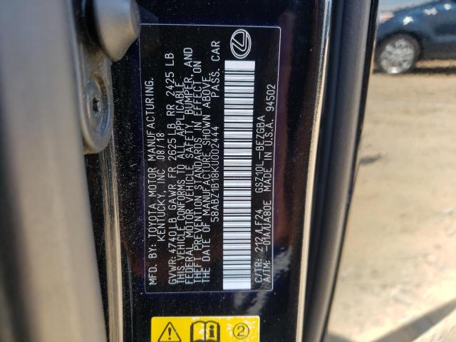 Photo 10 from auction – 2019 LEXUS ES 350 with VIN 58ABZ1B18KU002444