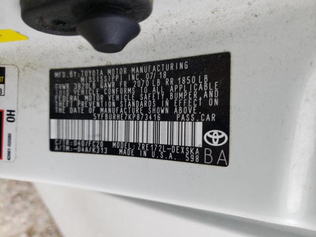 Photo 10 from auction – 2019 TOYOTA COROLLA L with VIN 5YFBURHE7KP873416