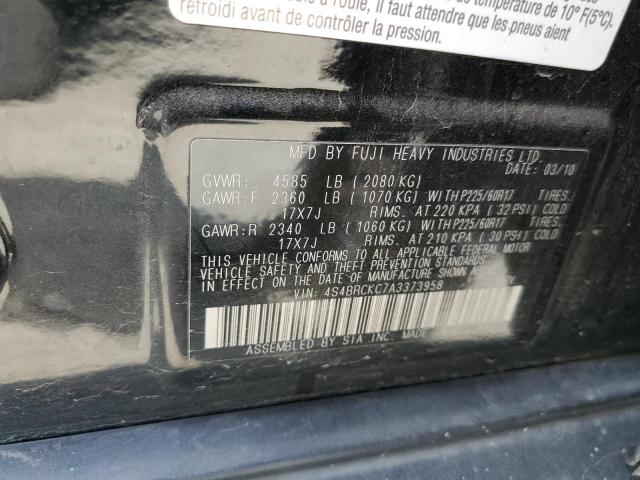 Photo 10 from auction – 2010 SUBARU OUTBACK 2. with VIN 4S4BRCKC7A3373958