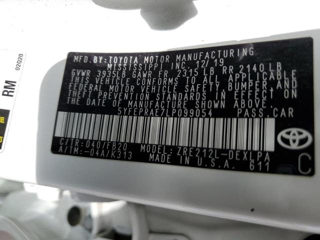 Photo 10 from auction – 2020 TOYOTA COROLLA LE with VIN 5YFEPRAE7LP099054