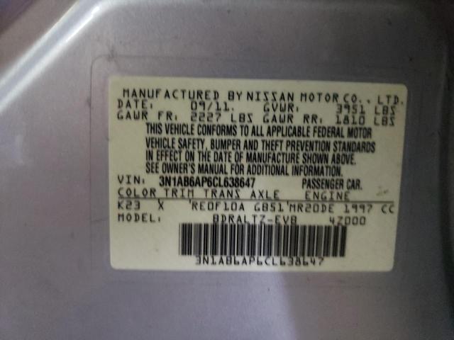 Photo 10 from auction – 2012 NISSAN SENTRA 2.0 with VIN 3N1AB6AP6CL638647