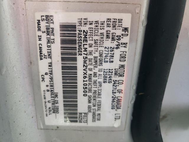 Photo 10 from auction – 1997 MERCURY GRAND MARQ with VIN 2MELM75W2VX610500