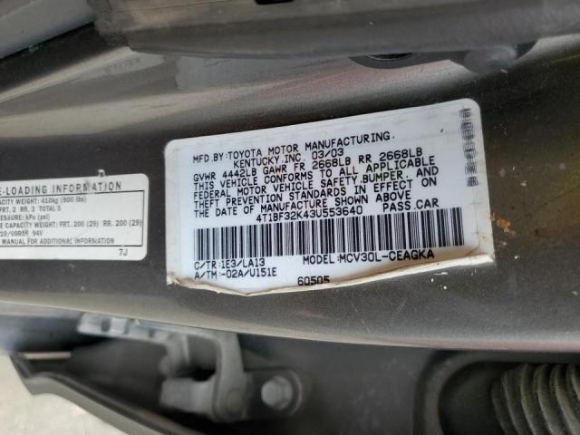 Photo 10 from auction – 2003 TOYOTA CAMRY LE with VIN 4T1BF32K43U553640