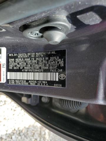 Photo 10 from auction – 2014 TOYOTA CAMRY L with VIN 4T1BF1FK7EU846370